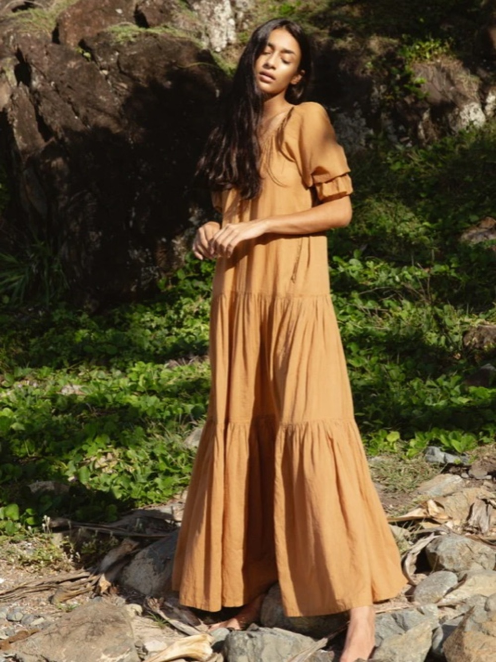 Daughters of India Sahana Gown in Desert Large Boho Bohemian 100% Cotton